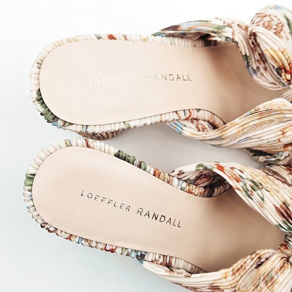 Loeffler Randall Penny Pleated Knot Mule Cream Botanical Floral - Picture 6 of 9